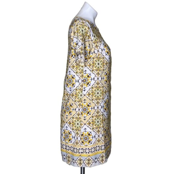 Lulus Yellow Dandy Lion Yellow Print Shift Dress, Short Sleeve Women's Size S - Picture 6 of 14